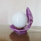 Purple ceramic shell lamp 1970