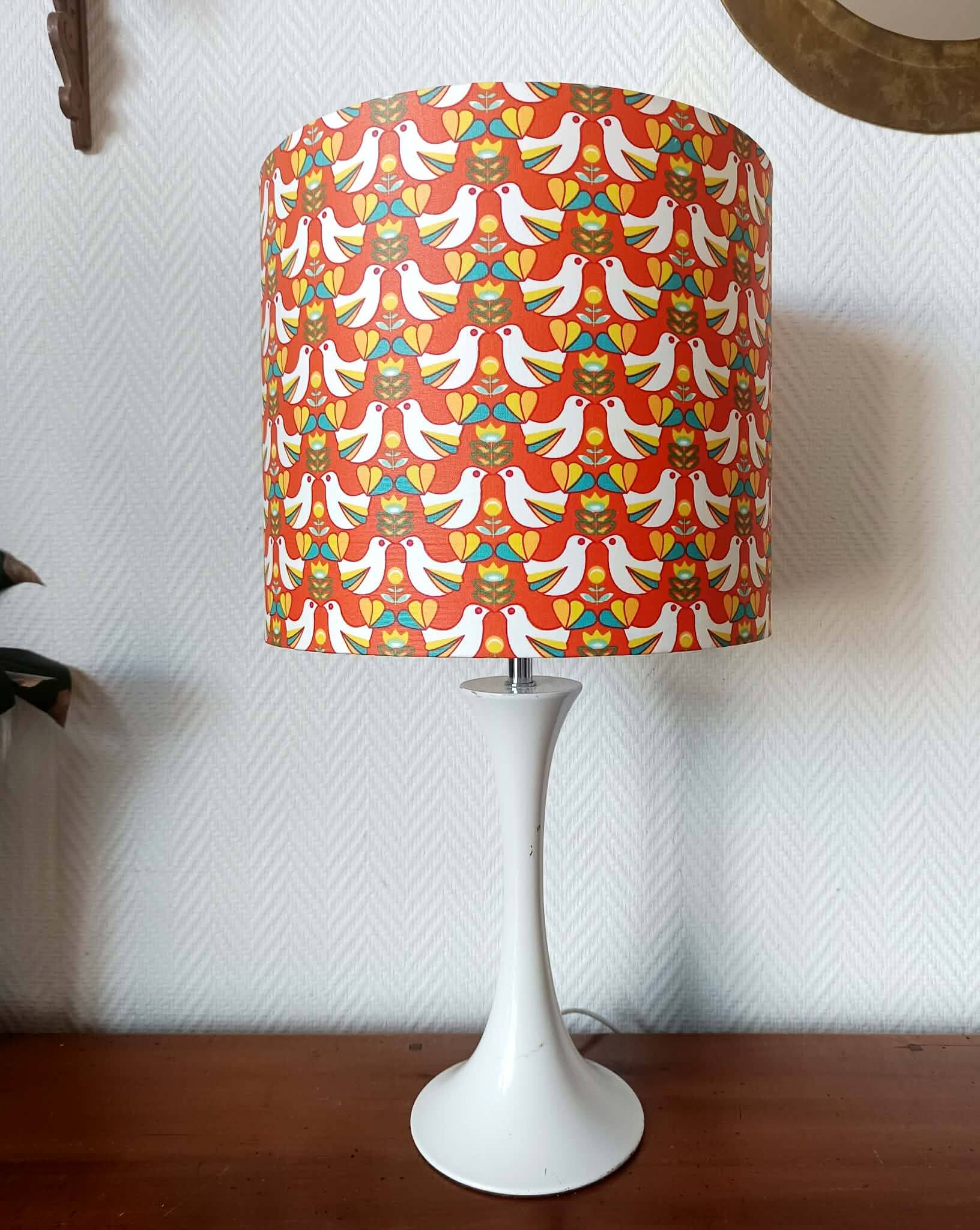 1970s orange bird tulip lamp