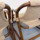 Suite de 3 fauteuils danois vintage esprit safari de Horsnæs Møbelfabrik en rotin et tissu des année