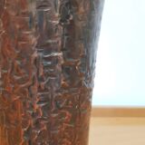 Brutalist Hammered Copper Vase by László Dömötör, Hungary, 1970s