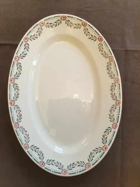 Grand Plat ovale Terre de Fer (36 cm) vers 1900