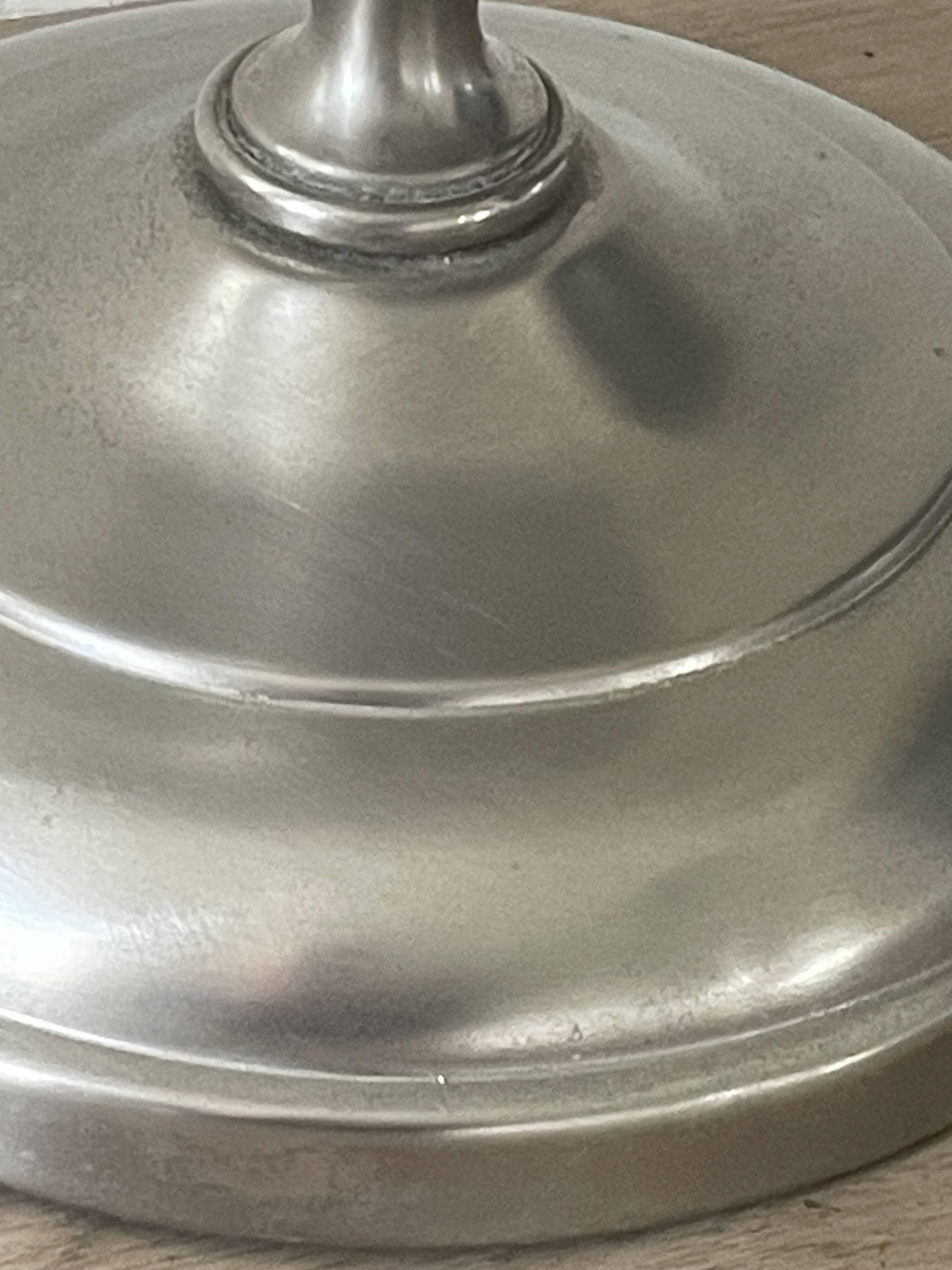 Brushed aluminium lamp 43cm 1970s