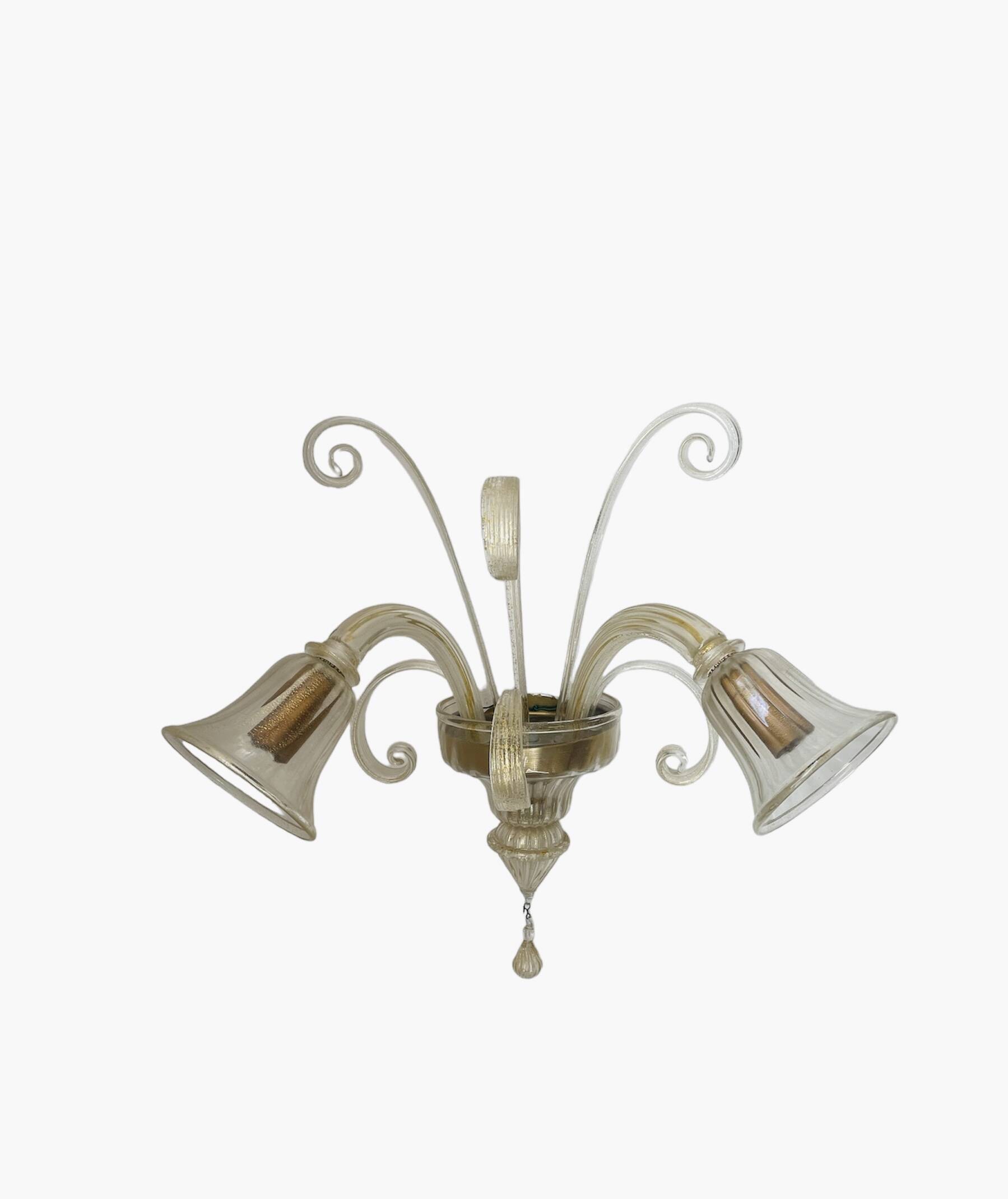 Vintage Murano glass wall lamp