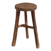 Ancien tabouret rond de style primitif (c.1900)