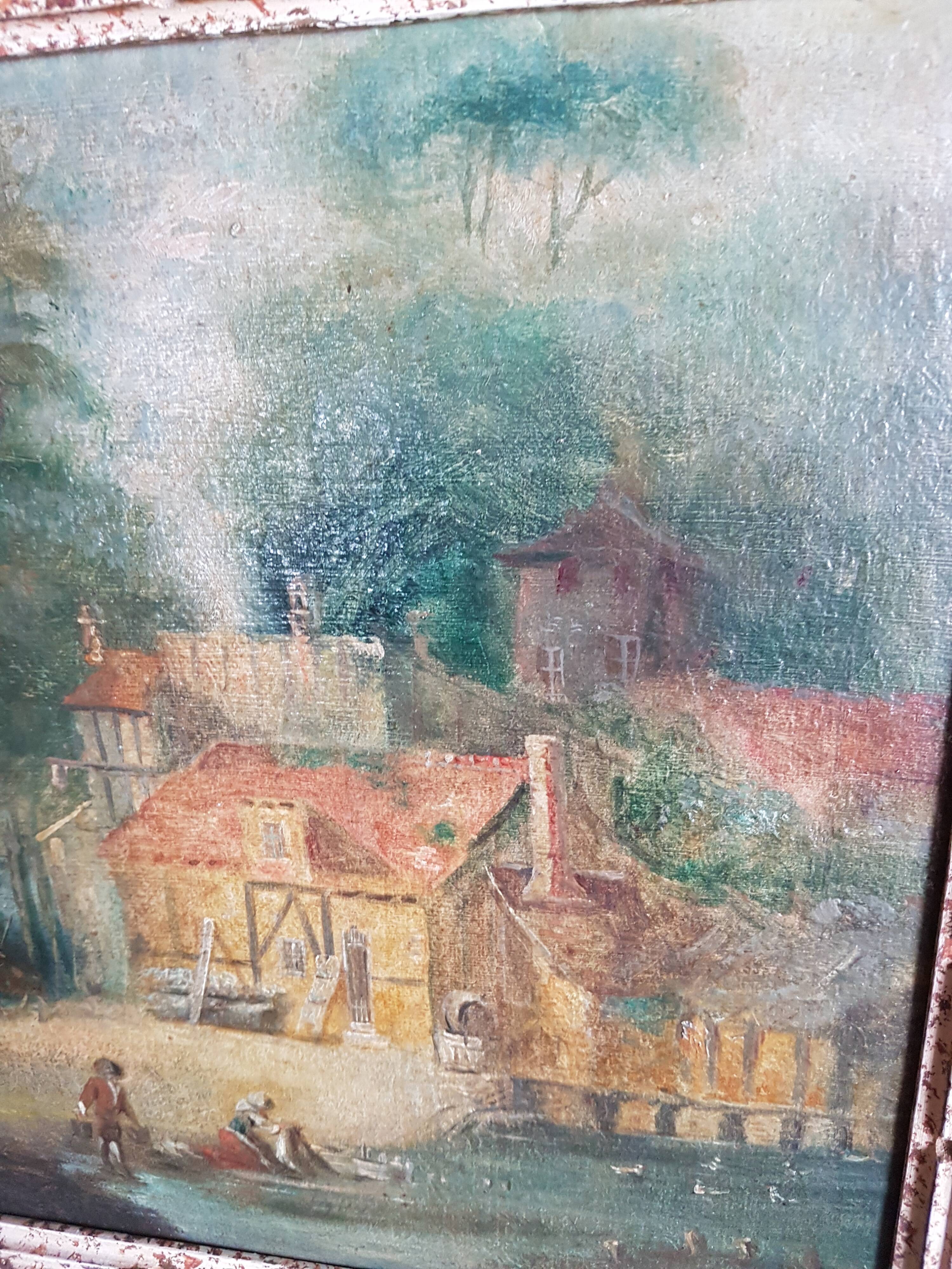 Tableau scène champêtre, style XVIIIème