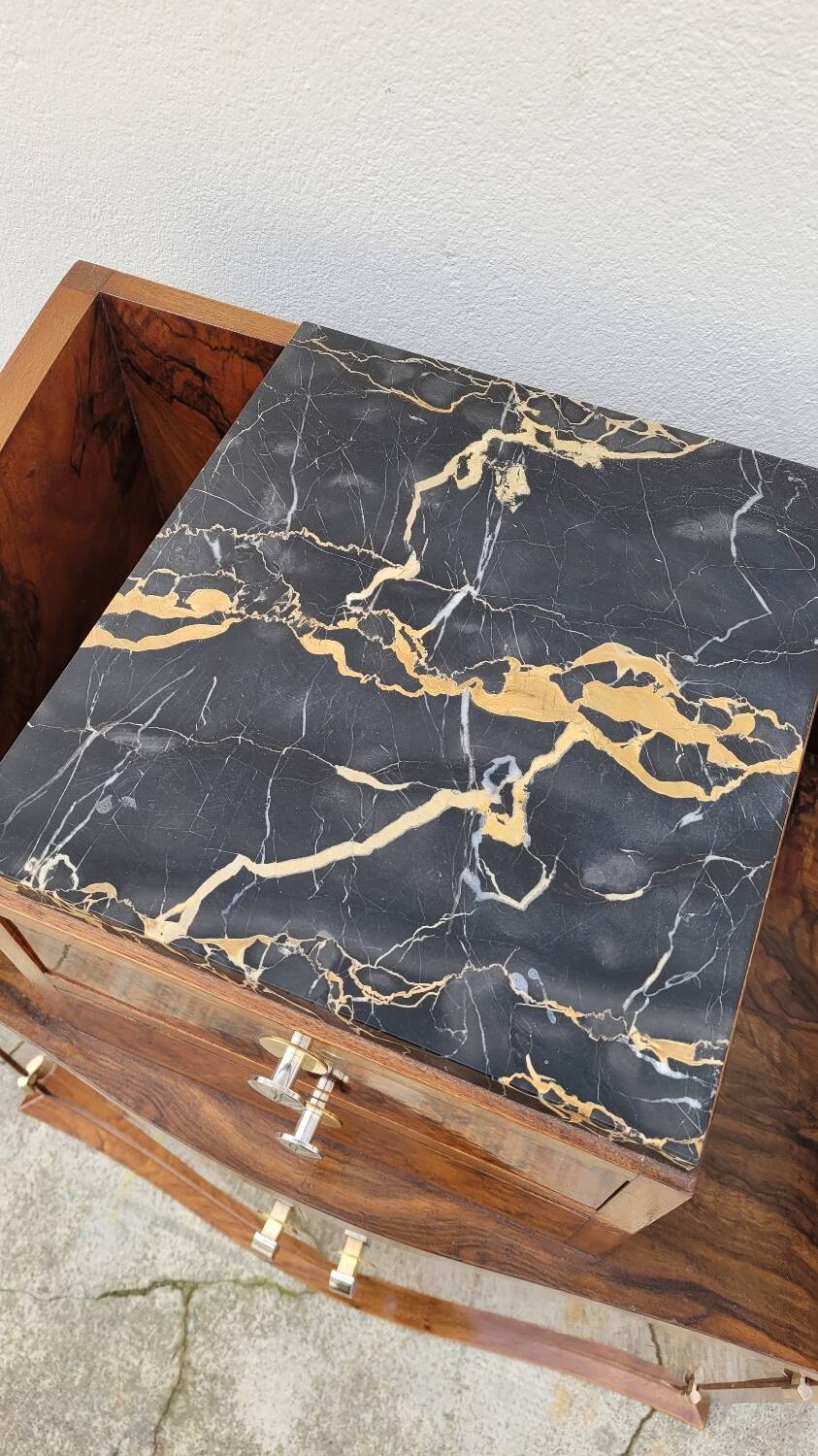 Art Deco period chest of drawers in walnut burl - 1930s