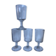 Set of 4 wine glasses in blown glass late nineteenth