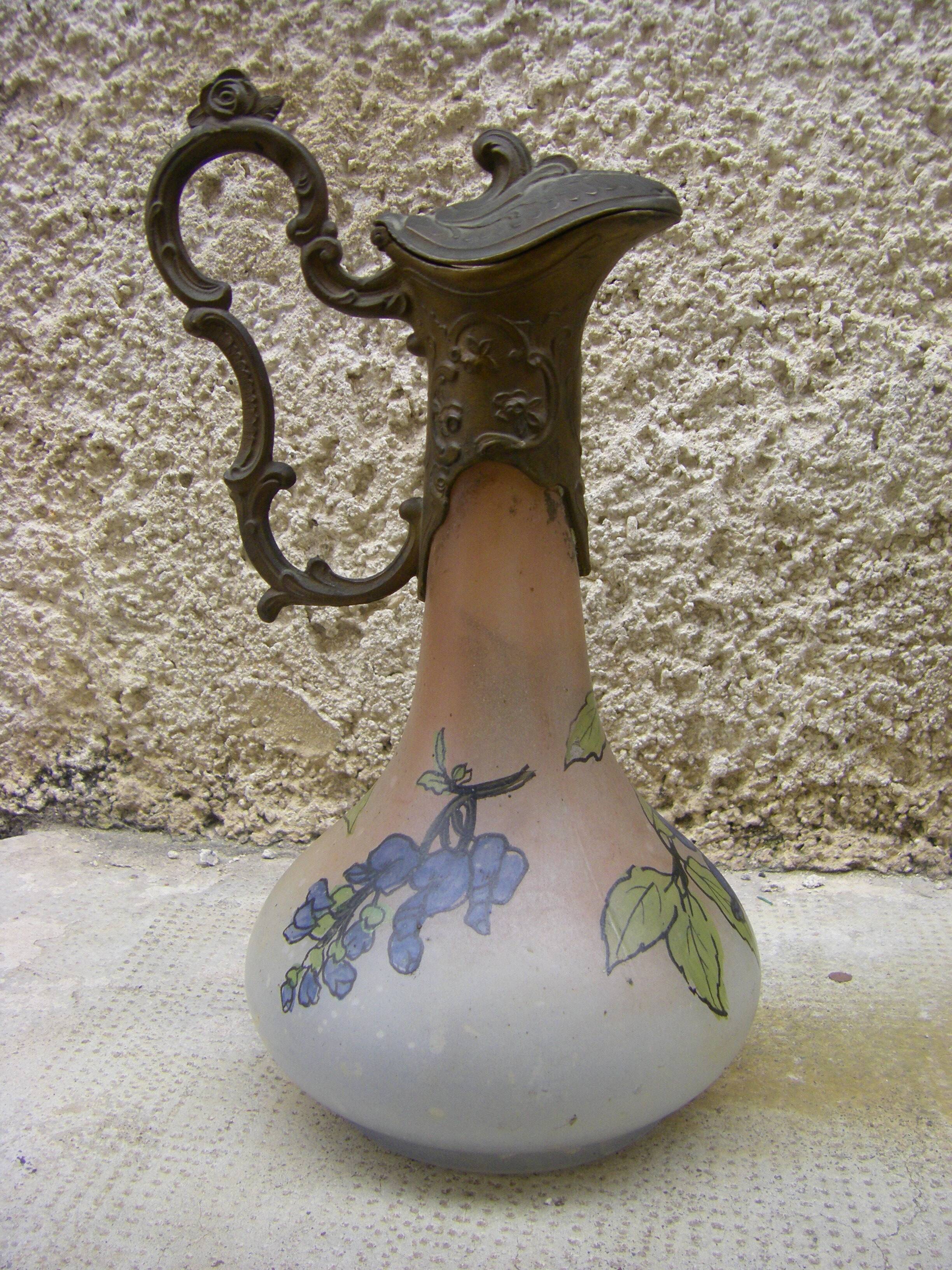 Antique decanter, hand painted