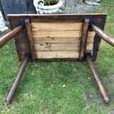 Brutalist vintage table in solid oak
