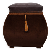 Stunning curved Velvet pouf with storage 1960s France