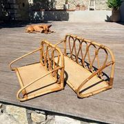 Vintage rattan shelf pair "Celestine"