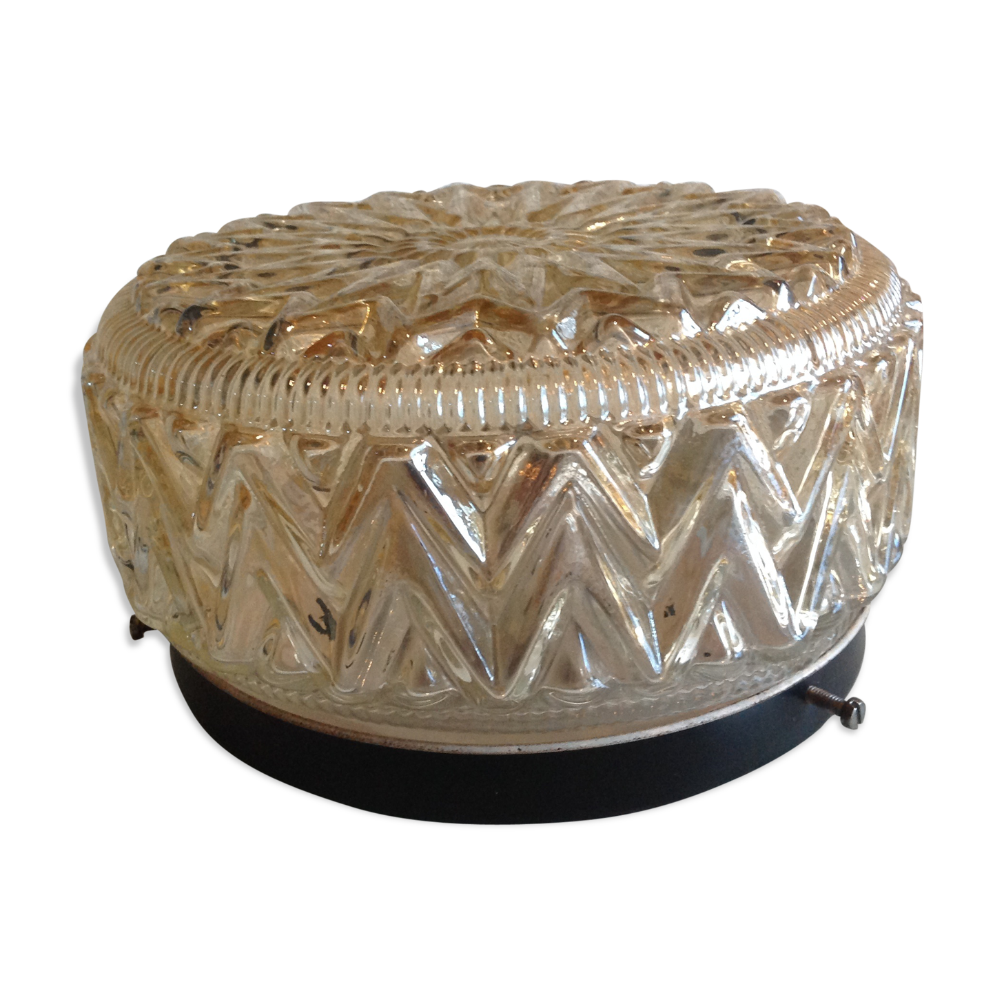 Round ceiling light vintage glass