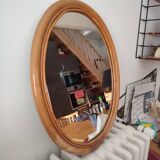 Vintage bamboo and rattan mirror