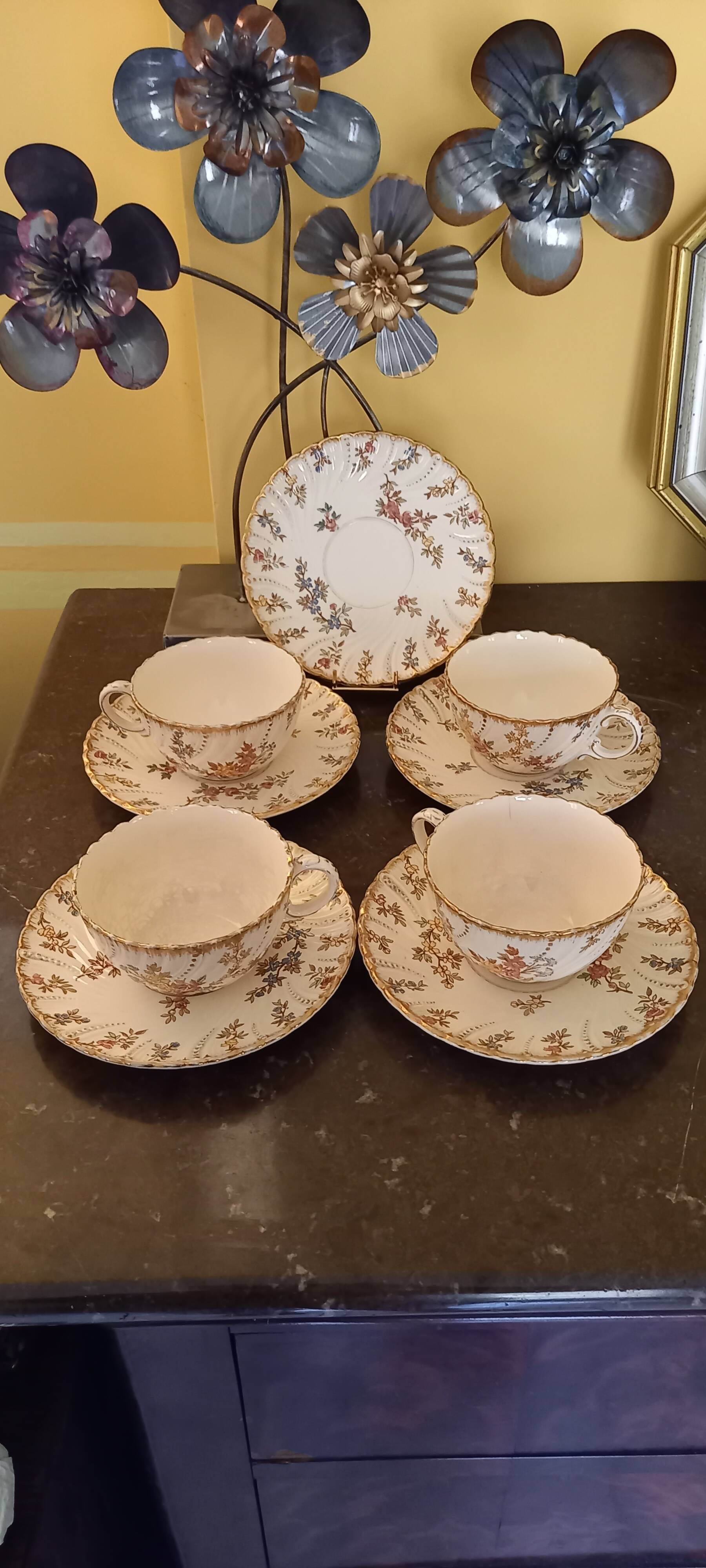 Lots of Sarreguemines Louis XV cups