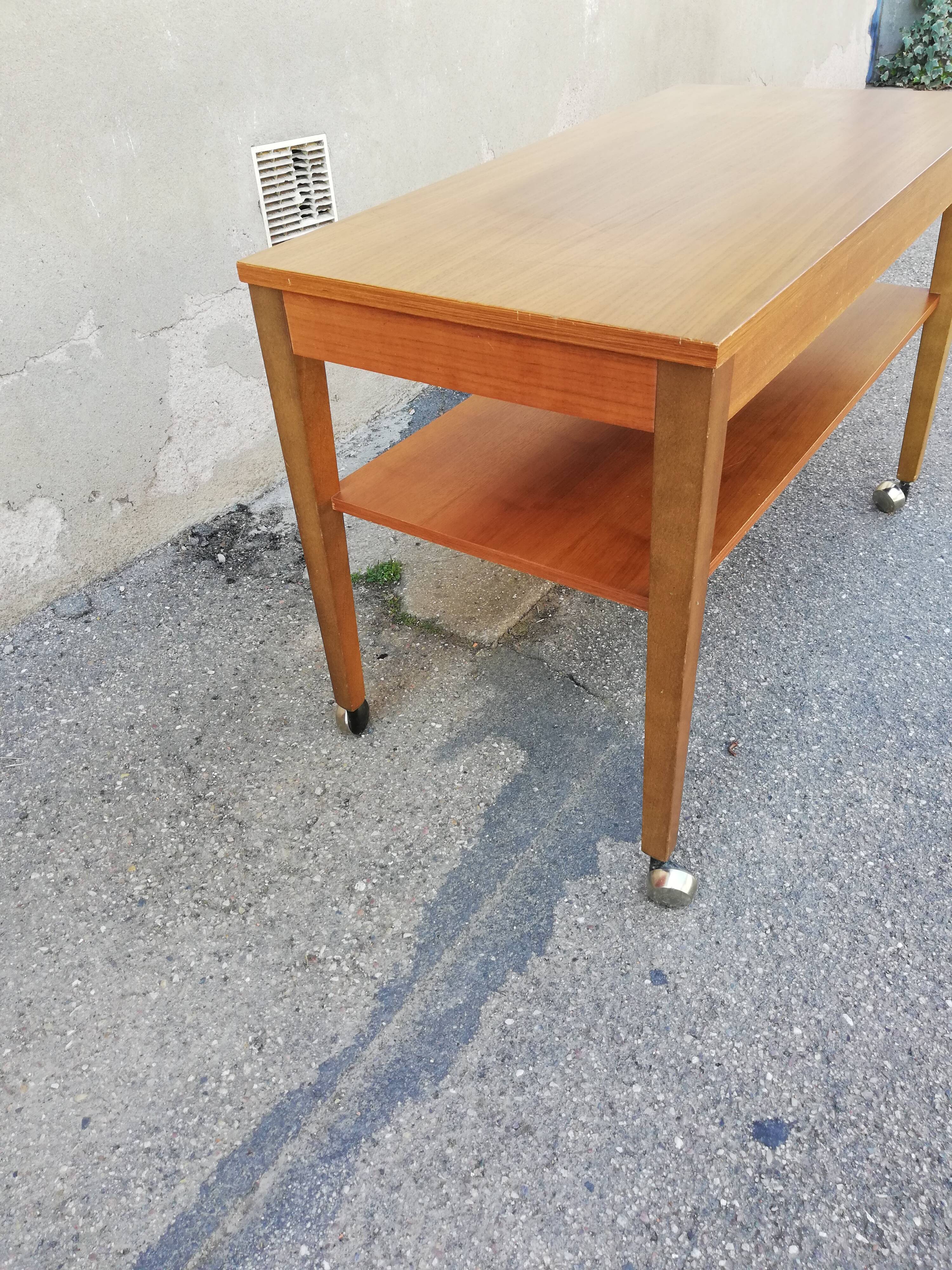 Table basse vintage bois 2 plateaux