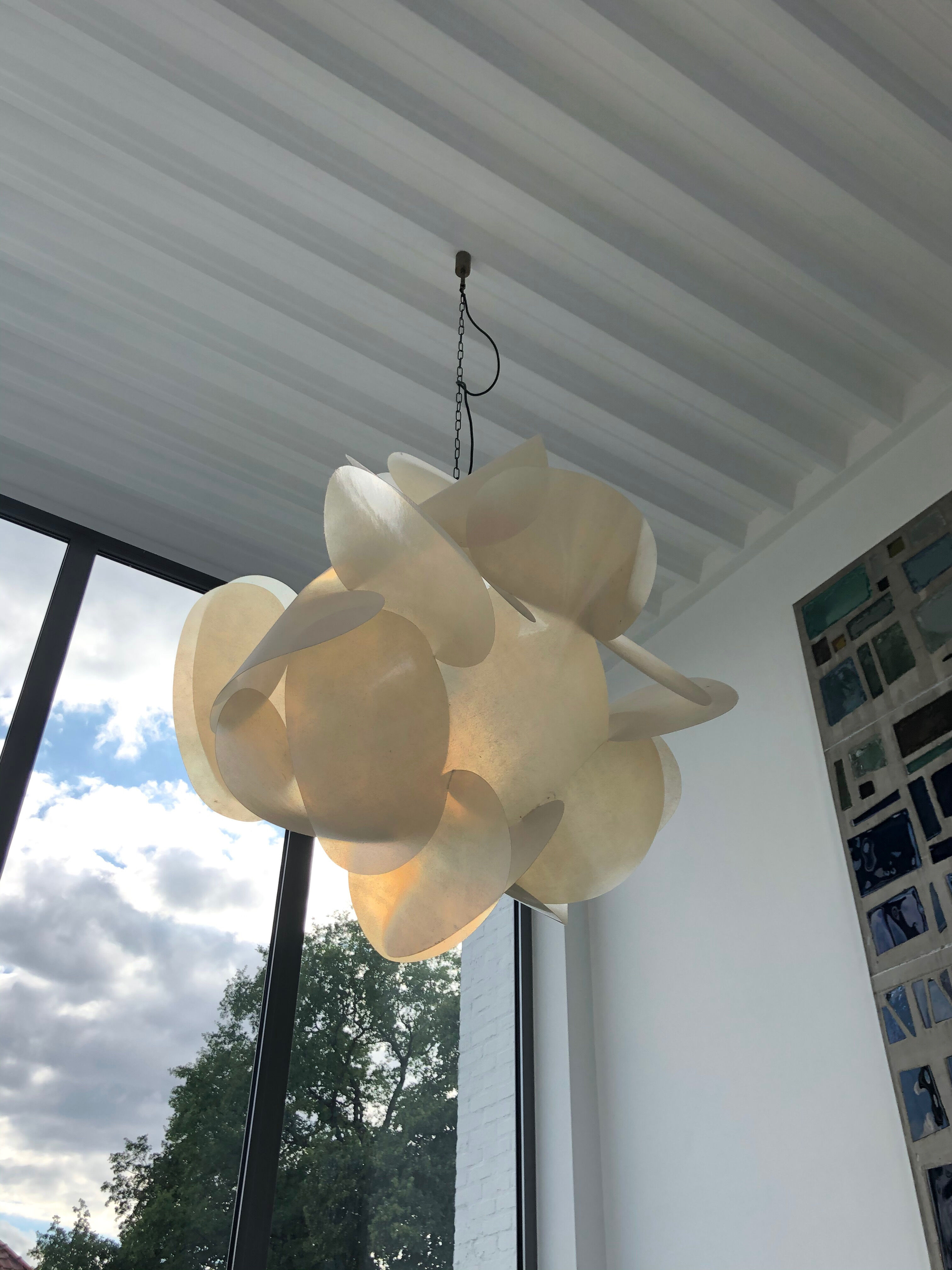 Enrico Botta Fiberglass Ceiling Lamp for Sundown, 1968