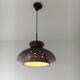 Doria Leuchten Germany Mid Century hanging lamp purple glass space age, 197