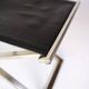 Tabouret en acier brossé et cuir noir par Michael Christensen