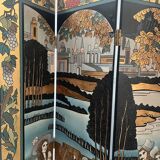 Six-panel painted screen, 20th century