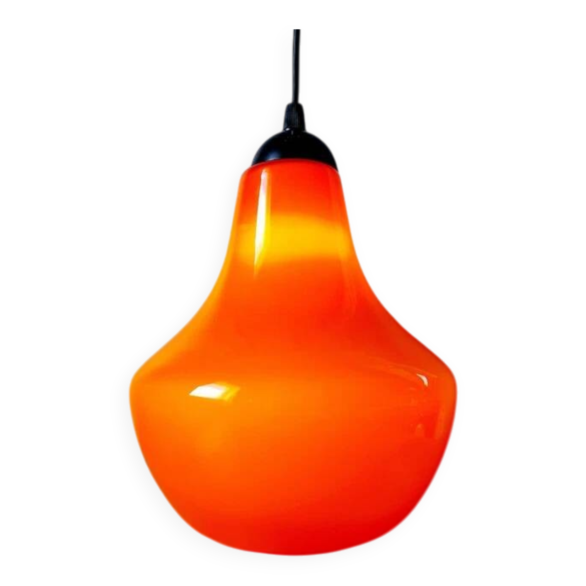 Suspension en opaline orange, Peill & Putzler 70s