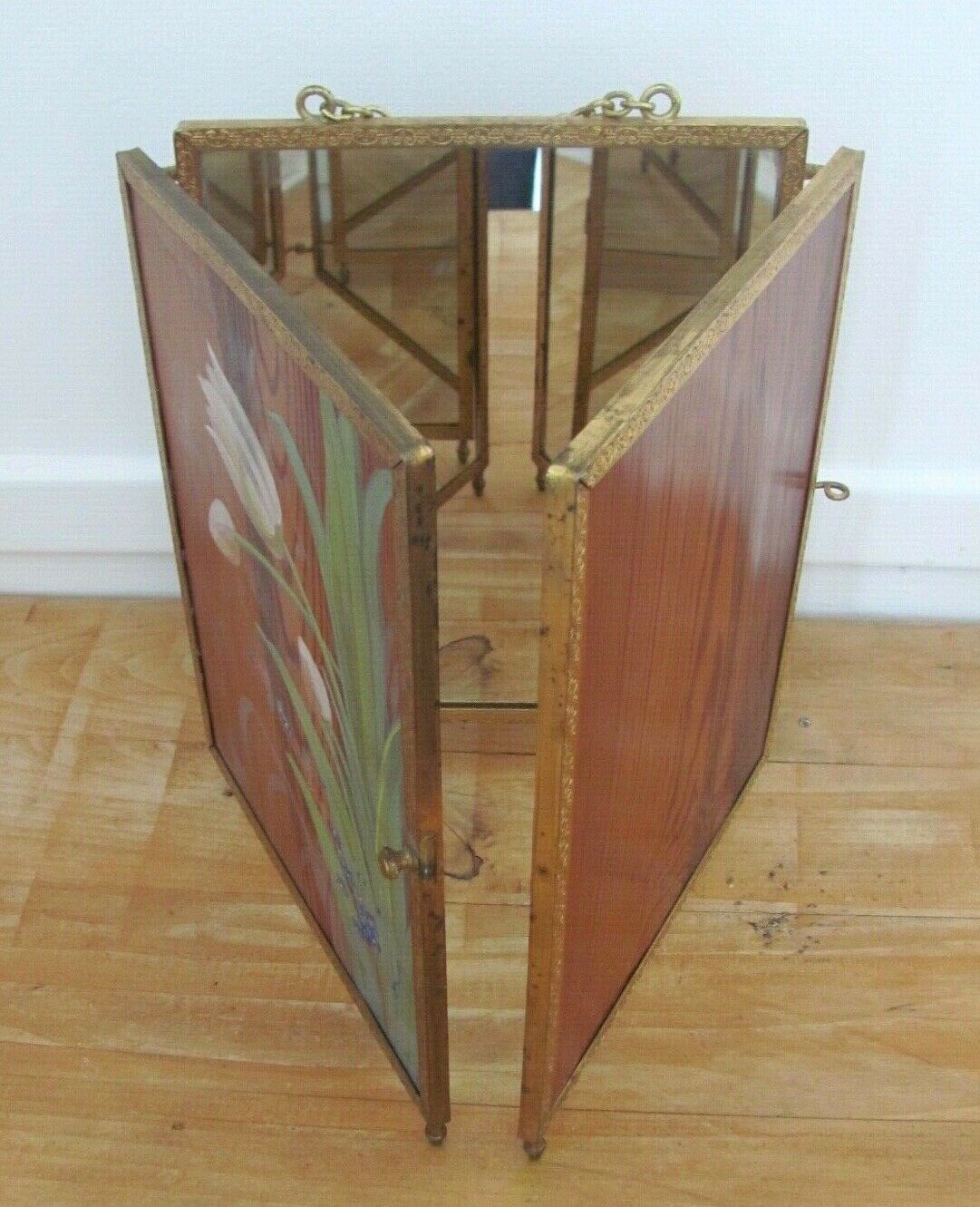 Triptych mirror - early 20th - golden frame - 71x29cm