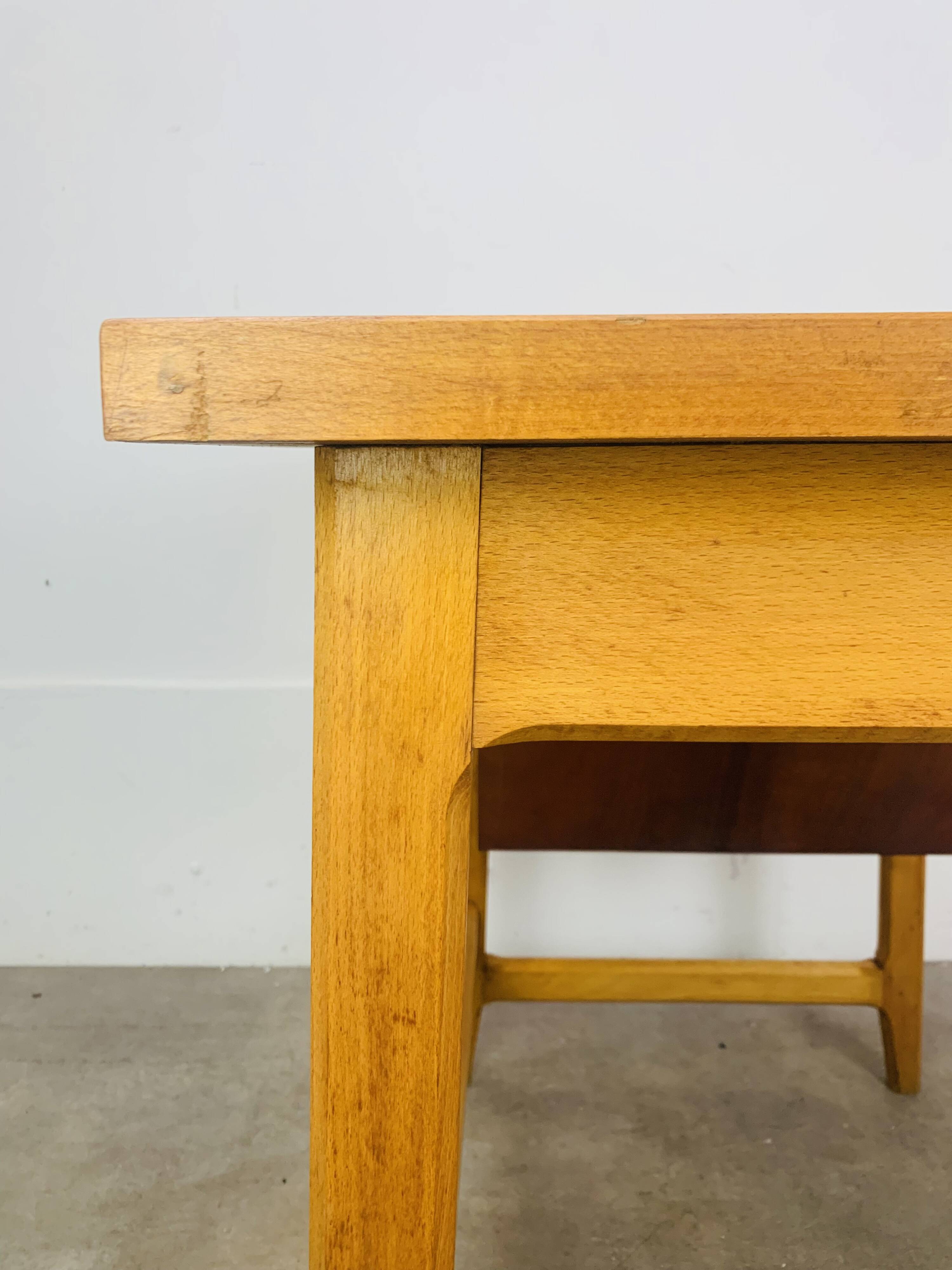 1950s wooden desk reconstruction, vintage