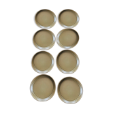 8 assiettes en grès Sarreguemines collection atelier d'art années 70