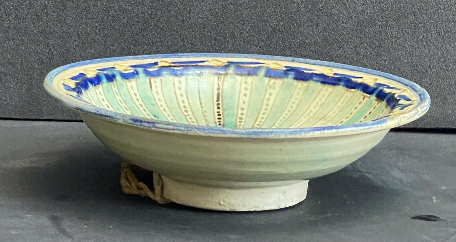 Mokhfia Fez Morocco 18th-century polychrome earthenware dish decorated with a thousand legs