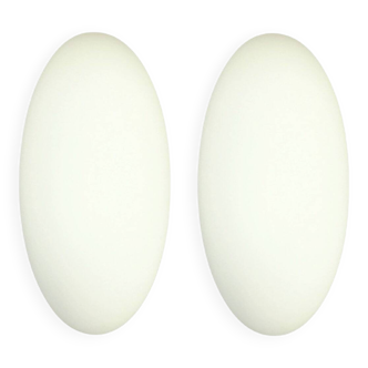 Pair of Minimalist Opaline Glass Wall Lights - Limburg, Germany, 1970s/80s