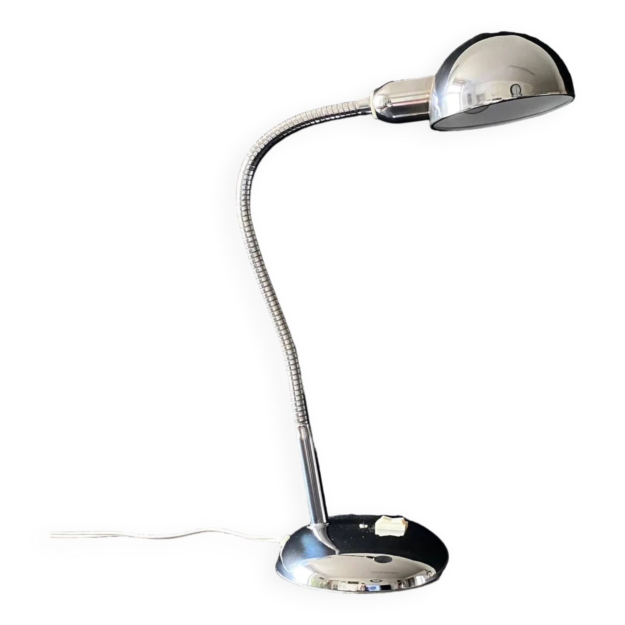Articulated table lamp on flexible chrome metal vintage 70's