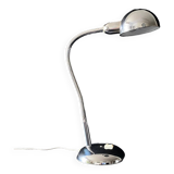 Lampe à poser articulée sur flexible métal chromé vintage 70's