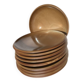 10 Assiettes plates Grès de Brenne France