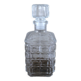 Vintage relief square glass whisky carafe