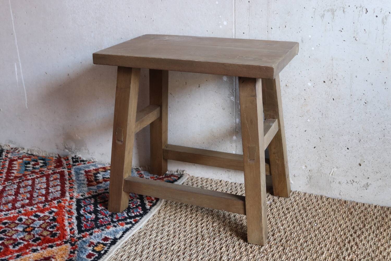 Antique oak farm stool