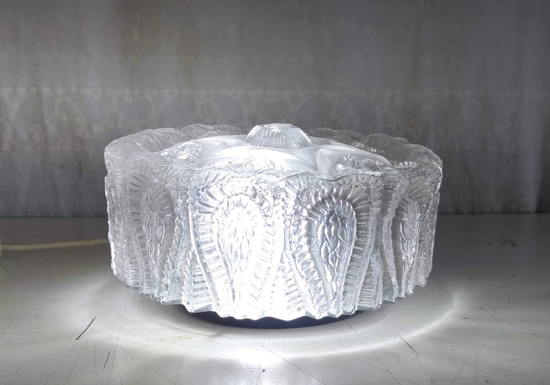 Ceiling light, moulded glass wall sconce - 1960s-70s