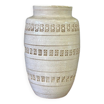 Jean Besnard (1889-1958) After, Cracked Glaze Vase with Geometric Pattern Circa 1940