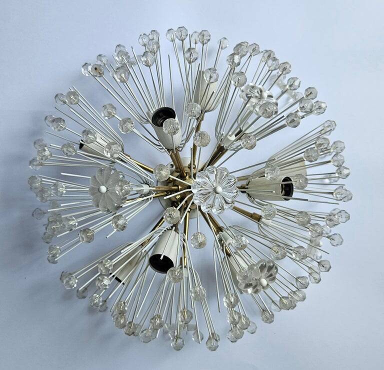 Important flush mount lamp from the middle of the last century Emil Stejnar for Rupert Nikoll. Austria, 1960s