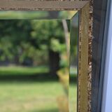 Grand miroir bisauté  kaki en nacre  années 70/80