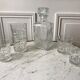 Set consisting of a carafé and 5 70s crystal whiskey glasses