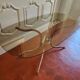 1970s dining table with chrome and smoked glass.
