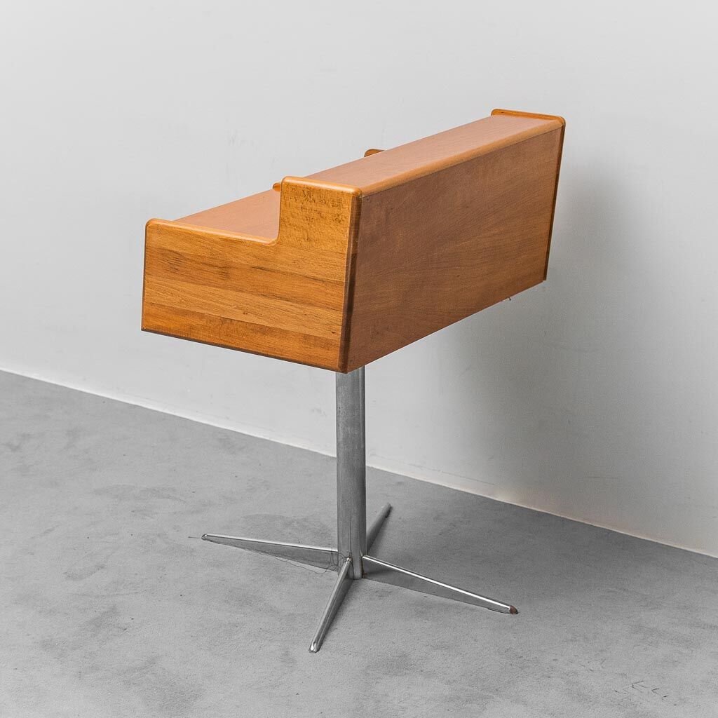 Table d'appoint FIMSA avec piédestal en métal, modernisme vintage des années 1960.