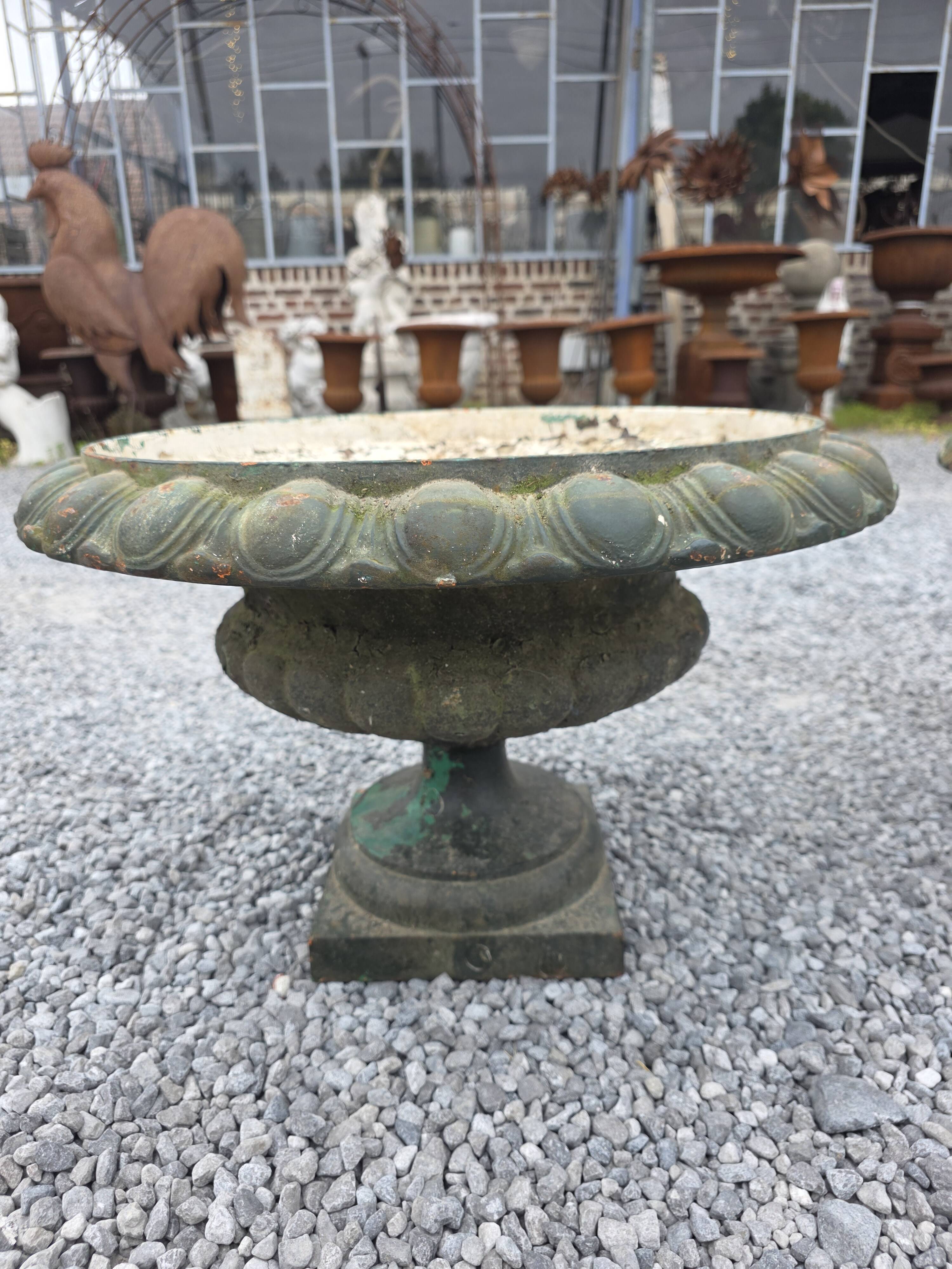 Pair of Medici vases in cast iron from the 19th century, 55cm wide.