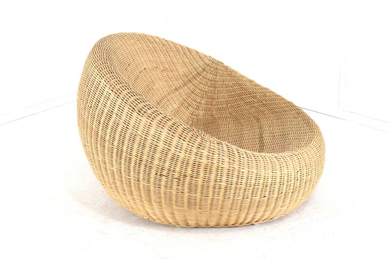 Set of 2 vintage Ikea wicker armchairs "donut"