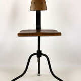 Industrial steel and wood swivel chair from Tomáš Baťa, 1940s