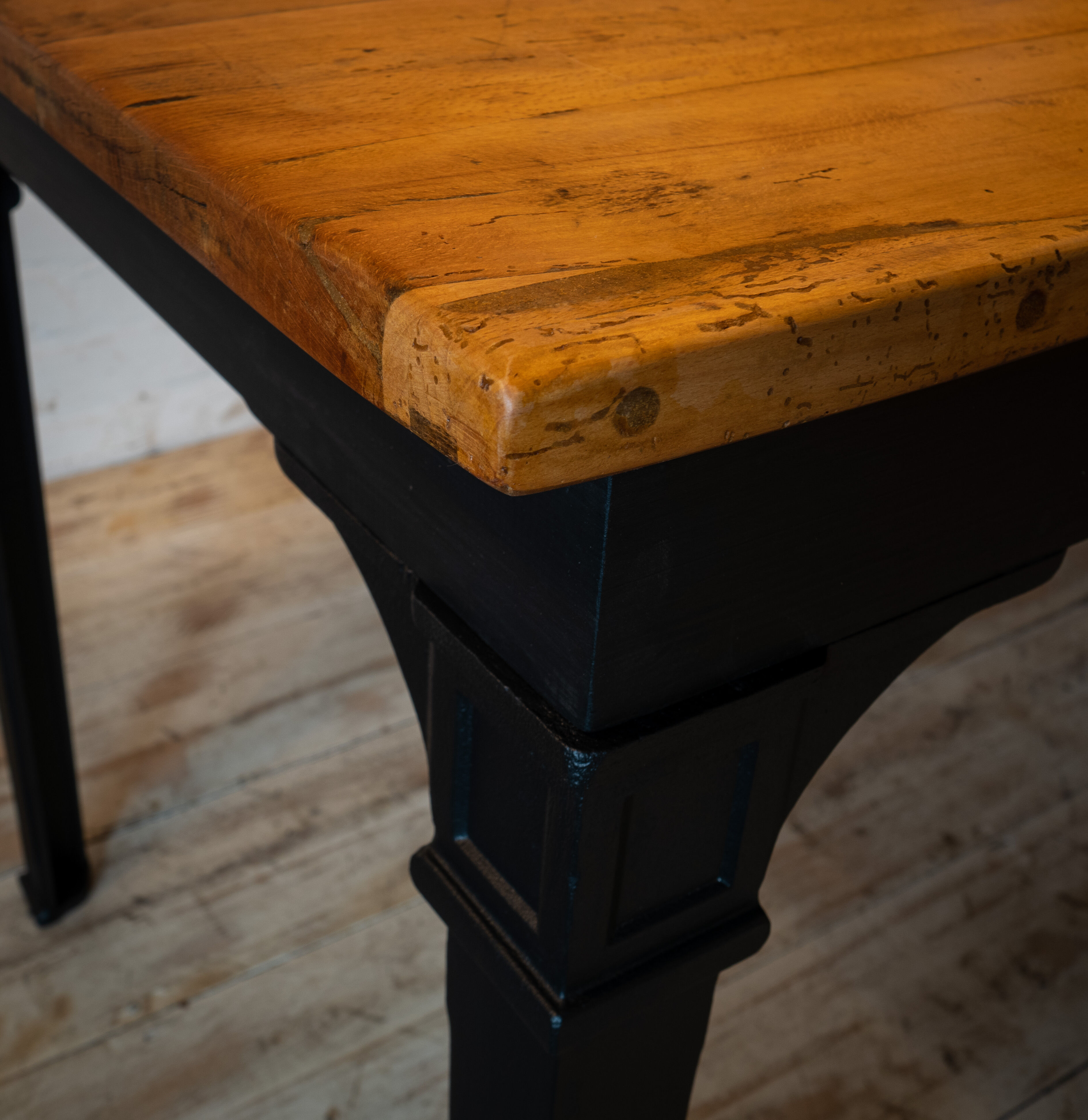 Reichsbahn table with narrow original beech top