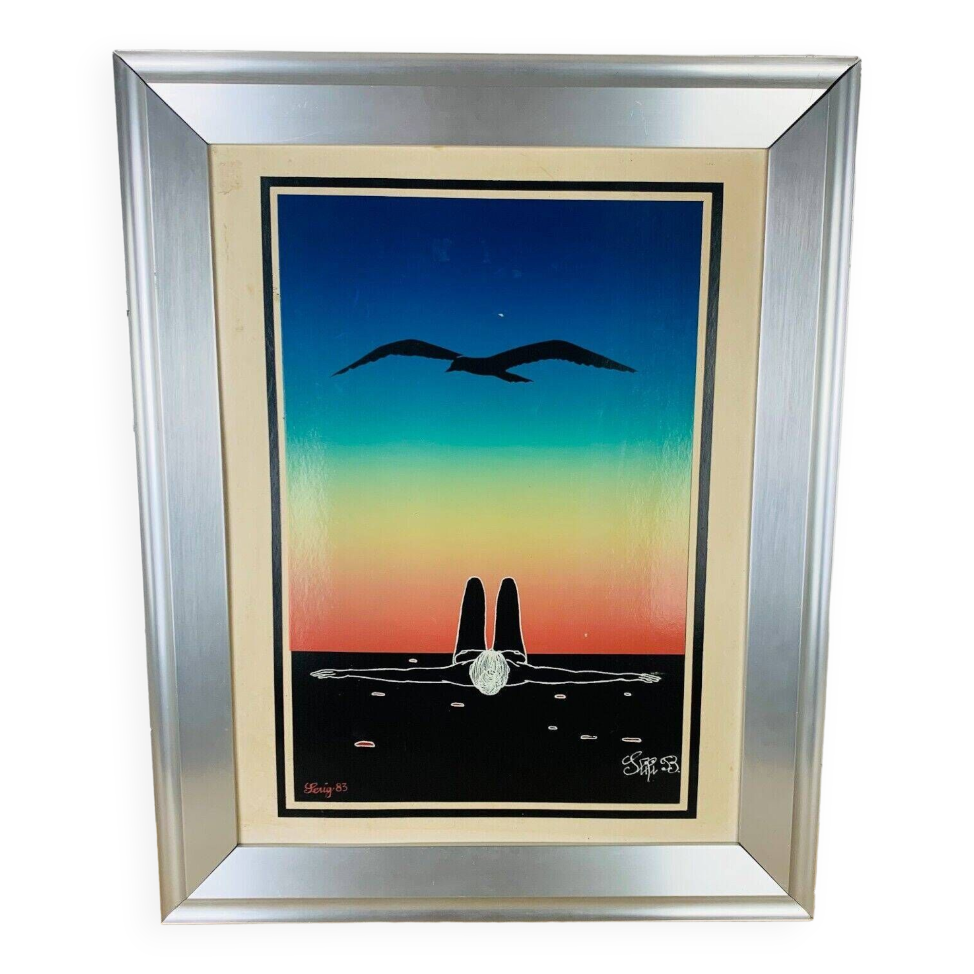 Nude silkscreen painting from the 80s