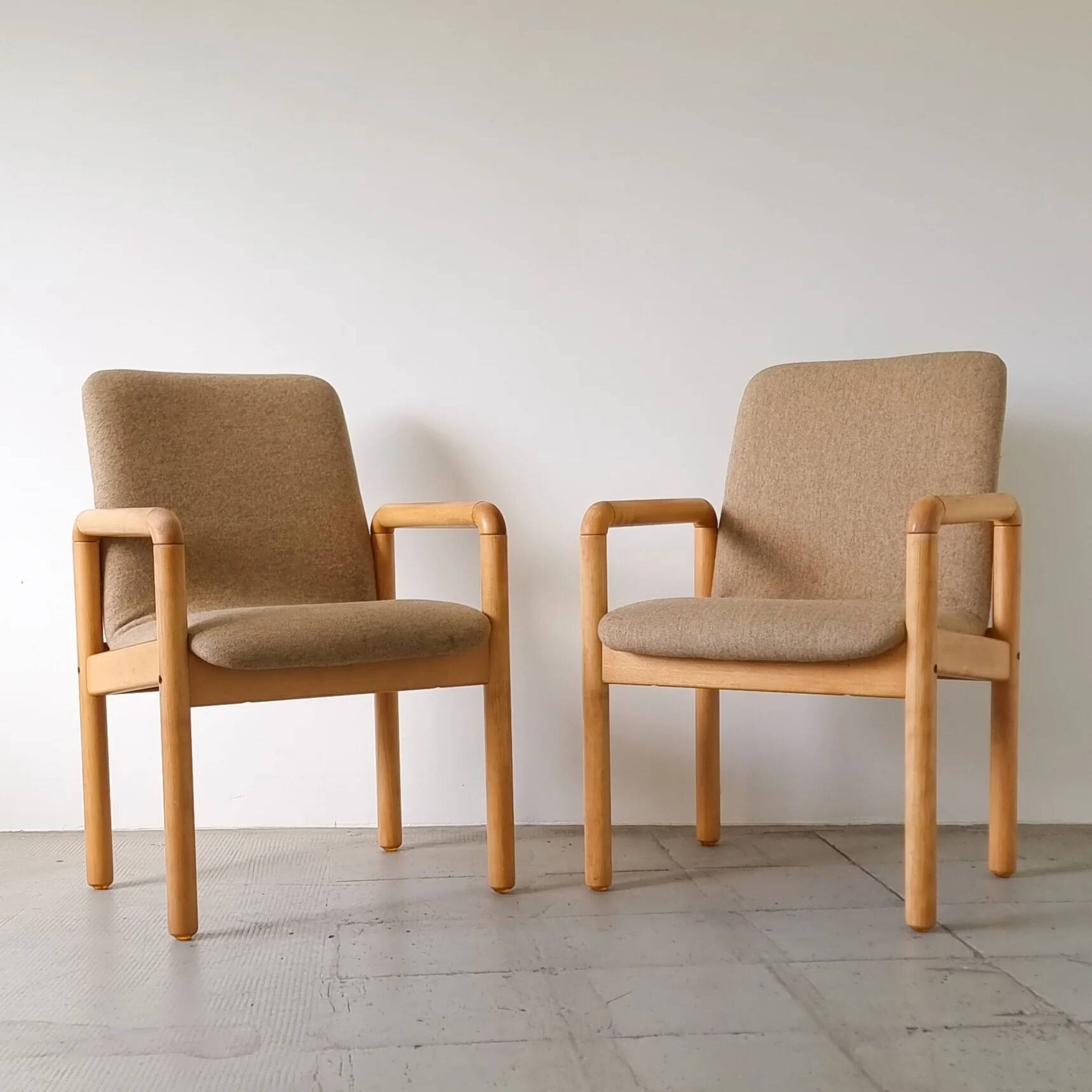 Pair of Danish armchairs in beech