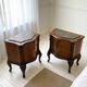 serpentine nightstands in walnut Art Deco
