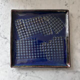Navy blue stoneware catchall