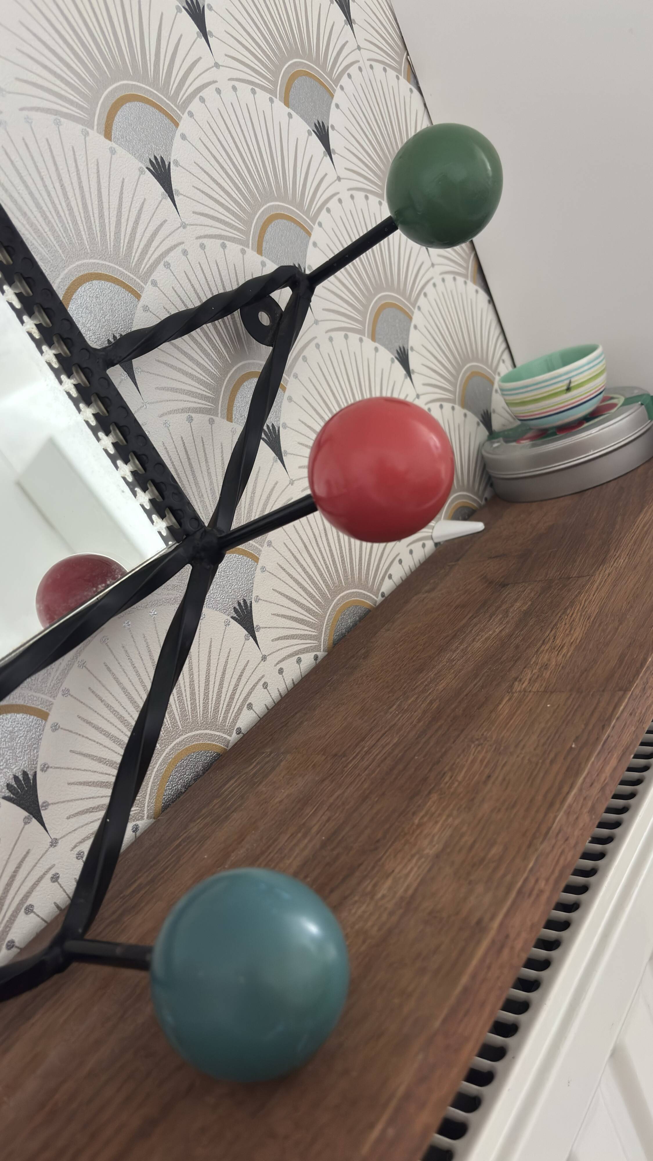 Vintage wrought iron coat rack
